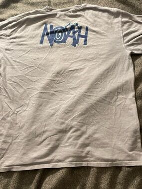 Noah NYC Light Gray Short Sleeve Tee with Blue Logo
